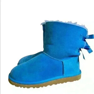 UGG Bailey Bow Turquoise Blue Boots